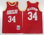 Houston Rockets #34 Hakeem Olajuwon 1993-94 Red Hardwood Classics Soul Swingman Throwback Jersey