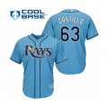 Tampa Bay Rays #63 Diego Castillo Authentic Light Blue Alternate 2 Cool Base Baseball Player Jersey