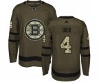 Adidas Boston Bruins #4 Bobby Orr Authentic Green Salute to Service NHL Jersey