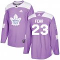 Toronto Maple Leafs #23 Eric Fehr Authentic Purple Fights Cancer Practice NHL Jersey