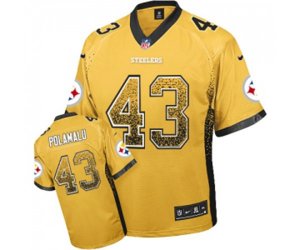 Pittsburgh Steelers #43 Troy Polamalu Elite Gold Drift Fashion Football Jersey