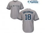 New York Yankees #18 Didi Gregorius Replica Grey Road MLB Jersey