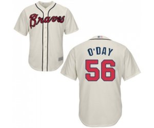 Atlanta Braves #56 Darren O\'Day Replica Cream Alternate 2 Cool Base Baseball Jersey