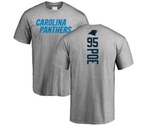Carolina Panthers #95 Dontari Poe Ash Backer T-Shirt