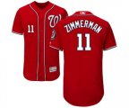 Washington Nationals #11 Ryan Zimmerman Red Alternate Flex Base Authentic Collection Baseball Jersey