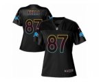 Women Detroit Lions #87 Darren Fells Game Black Fashion NFL Jersey