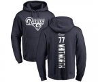 Los Angeles Rams #77 Andrew Whitworth Navy Blue Backer Pullover Hoodie