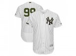 New York Yankees #99 Aaron Judge White Strip Flexbase Authentic Collection 2018 Memorial Day Stitched MLB Jersey