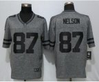 Green Bay Packers #87 Jordy Nelson Gray Stitched Gridiron Gray Limited Jersey