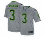 Seattle Seahawks #3 Russell Wilson Elite Lights Out Grey Football Jersey
