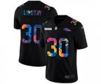 Denver Broncos #30 Phillip Lindsay Multi-Color Black 2020 NFL Crucial Catch Vapor Untouchable Limited Jersey