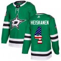 Dallas Stars #4 Miro Heiskanen Authentic Green USA Flag Fashion NHL Jersey