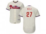 Philadelphia Phillies #27 Aaron Nola Cream Flexbase Authentic Collection MLB Jersey