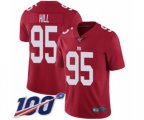 New York Giants #95 B.J. Hill Red Limited Red Inverted Legend 100th Season Football Jersey