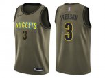 Denver Nuggets #3 Allen Iverson Green Salute to Service NBA Swingman Jersey