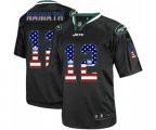 New York Jets #12 Joe Namath Elite Black USA Flag Fashion Football Jersey