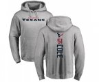 Houston Texans #51 Dylan Cole Ash Backer Pullover Hoodie