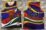 Chicago Bulls #23 Michael Jordan Multi Color Hardwood Classics Soul Swingman Throwback Printed NBA Jersey