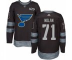 Adidas St. Louis Blues #71 Jordan Nolan Authentic Black 1917-2017 100th Anniversary NHL Jersey