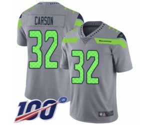 Seattle Seahawks #32 Chris Carson Limited Silver Inverted Legend 100th Season Football Jersey