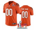 Cincinnati Bengals ACTIVE PLAYER Custom Orange 2022 Super Bowl LVI Vapor Limited Stitched Jersey