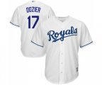 Kansas City Royals #17 Hunter Dozier Replica White Home Cool Base Baseball Jersey
