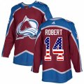 Colorado Avalanche #14 Rene Robert Authentic Burgundy Red USA Flag Fashion NHL Jersey