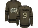 Columbus Blue Jackets #9 Artemi Panarin Green Salute to Service Stitched NHL Jersey