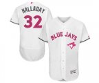 Toronto Blue Jays #32 Roy Halladay Authentic White 2016 Mother's Day Fashion Flex Base Baseball Jersey