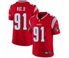 New England Patriots #91 Deatrich Wise Jr Limited Red Inverted Legend Football Jersey