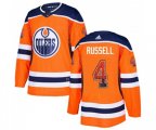 Edmonton Oilers #4 Kris Russell Authentic Orange Drift Fashion NHL Jersey