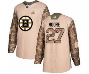 Adidas Boston Bruins #27 John Moore Authentic Camo Veterans Day Practice NHL Jersey