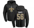 New Orleans Saints #56 DeMario Davis Black Name & Number Logo Pullover Hoodie