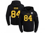 Pittsburgh Steelers #84 Antonio Brown Black(Gold No.) Name & Number Pullover NFL Hoodie