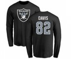 Oakland Raiders #82 Al Davis Black Name & Number Logo Long Sleeve T-Shirt