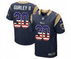 Los Angeles Rams #30 Todd Gurley Elite Navy Blue Home USA Flag Fashion Football Jersey