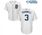Detroit Tigers #3 Alan Trammell Replica White Home Cool Base Baseball Jersey