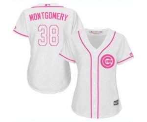 Women\'s Chicago Cubs #38 Mike Montgomery Authentic White Fashion Baseball Jersey