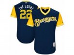 Milwaukee Brewers #22 Matt Garza The Count Authentic Navy Blue 2017 Players Weekend MLB Jersey