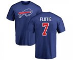 Buffalo Bills #7 Doug Flutie Royal Blue Name & Number Logo T-Shirt