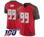 Tampa Bay Buccaneers #99 Warren Sapp Red Team Color Vapor Untouchable Limited Player 100th Season Football Jersey