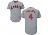 Los Angeles Angels of Anaheim #4 Brandon Phillips Grey Flexbase Authentic Collection MLB Jersey