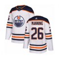 Edmonton Oilers #26 Brandon Manning Authentic White Away Hockey Jersey