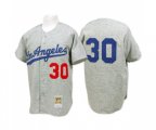 1963 Los Angeles Dodgers #30 Maury Wills Replica Grey Throwback Baseball Jersey