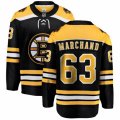 Boston Bruins #63 Brad Marchand Authentic Black Home Fanatics Branded Breakaway NHL Jersey