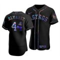 Houston Astros #44 Yordan Alvarez Nike Iridescent Holographic Collection MLB Jersey - Black