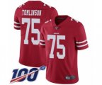 San Francisco 49ers #75 Laken Tomlinson Red Team Color Vapor Untouchable Limited Player 100th Season Football Jersey