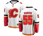 Calgary Flames #55 Noah Hanifin Authentic White Away Fanatics Branded Breakaway Hockey Jersey