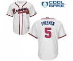 Atlanta Braves #5 Freddie Freeman Replica White Home Cool Base Baseball Jersey