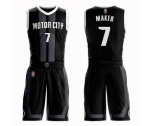 Detroit Pistons #7 Thon Maker Swingman Black Basketball Suit Jersey - City Edition
